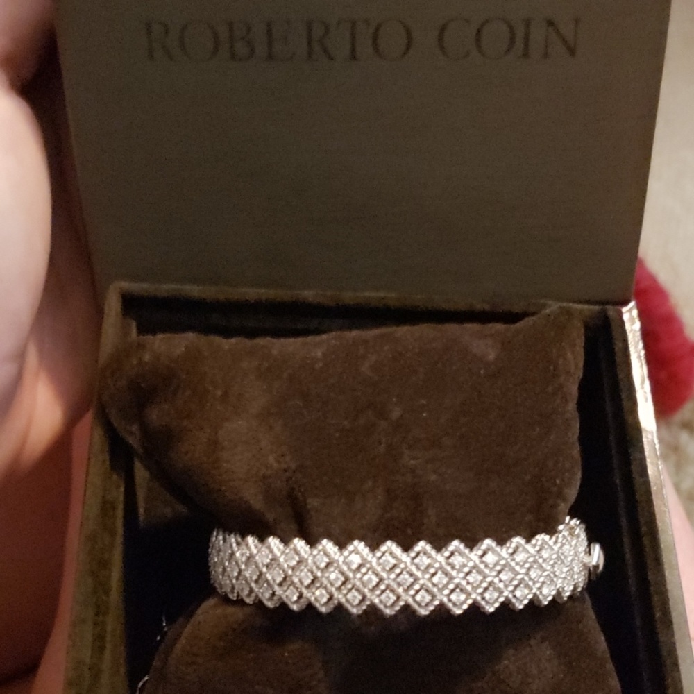 Roberto Coin 3 row diamond bangle